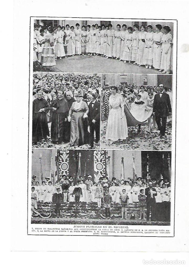 Collezionismo: A&Ntilde;O 1915 RECORTE PRENSA JUEGOS FLORALES EN EL ESCORIAL INFANTA DO&Ntilde;A ISABEL