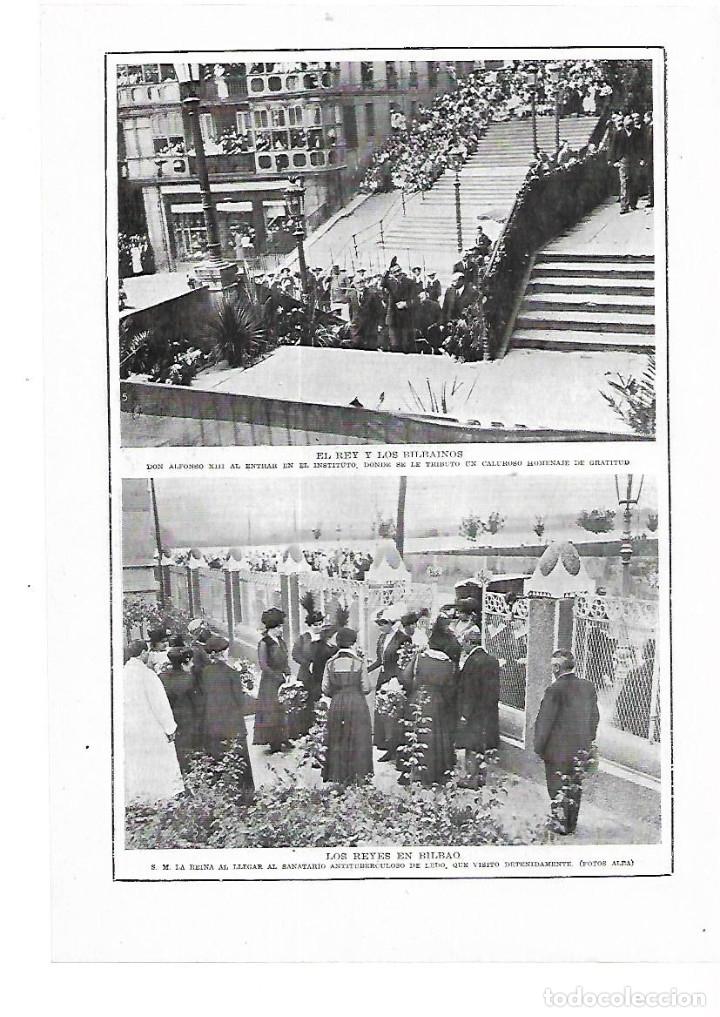 Colecionismo: A&Ntilde;O 1915 RECORTE PRENSA VISITA ALFONSO XIII BILBAO INSTITUTO REINA SANATORIO LEDO ANTITUBERCULOSO