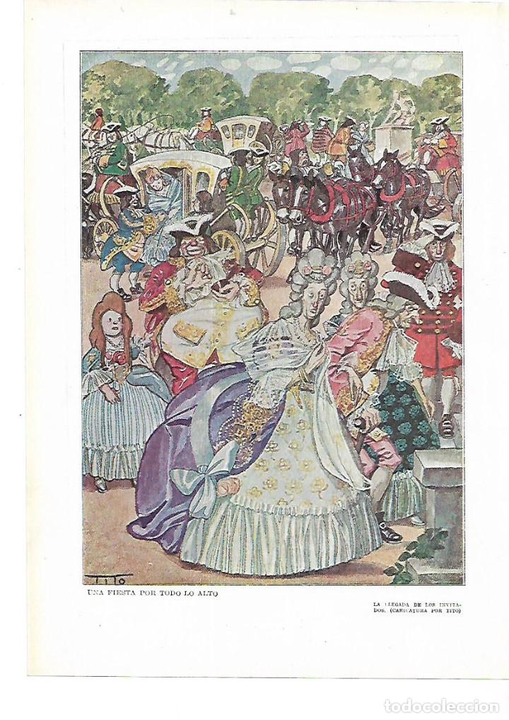 Collecting paper: A&Ntilde;O 1915 RECORTE PRENSA PINTURA LAMINA DIBUJO LLEGADA DE LOS INVITADOS CARICATURA DE TITO