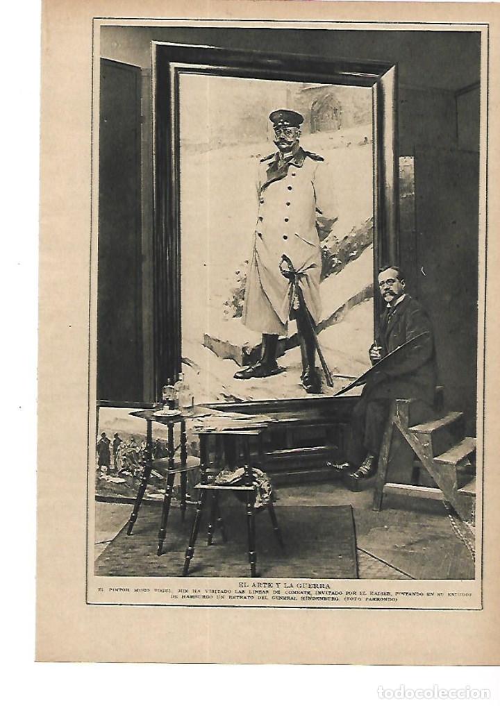 Collezionismo: A&Ntilde;O 1915 RECORTE PRENSA GUERRA PINTURA PINTOR HUGO VOGEL RETRATO GENERAL HINDENBURG