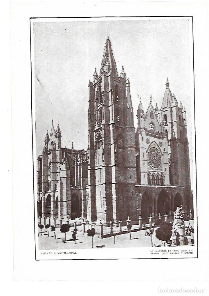 Collecting paper: A&Ntilde;O 1915 RECORTE PRENSA LAMINA FOTOGRAFIA HAUSER Y MENET CATEDRAL LEON  VISTA EXTERIOR