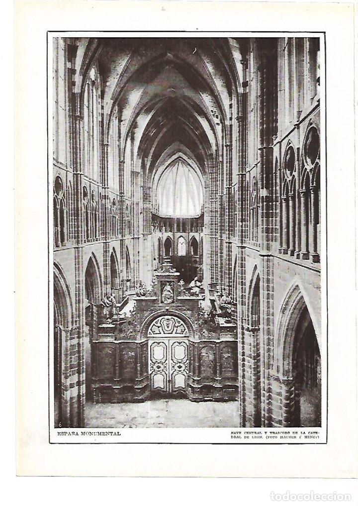 Colecionismo: A&Ntilde;O 1915 RECORTE PRENSA LAMINA FOTOGRAFIA HAUSER Y MENET CATEDRAL LEON NAVE CENTRAL TRASCORO