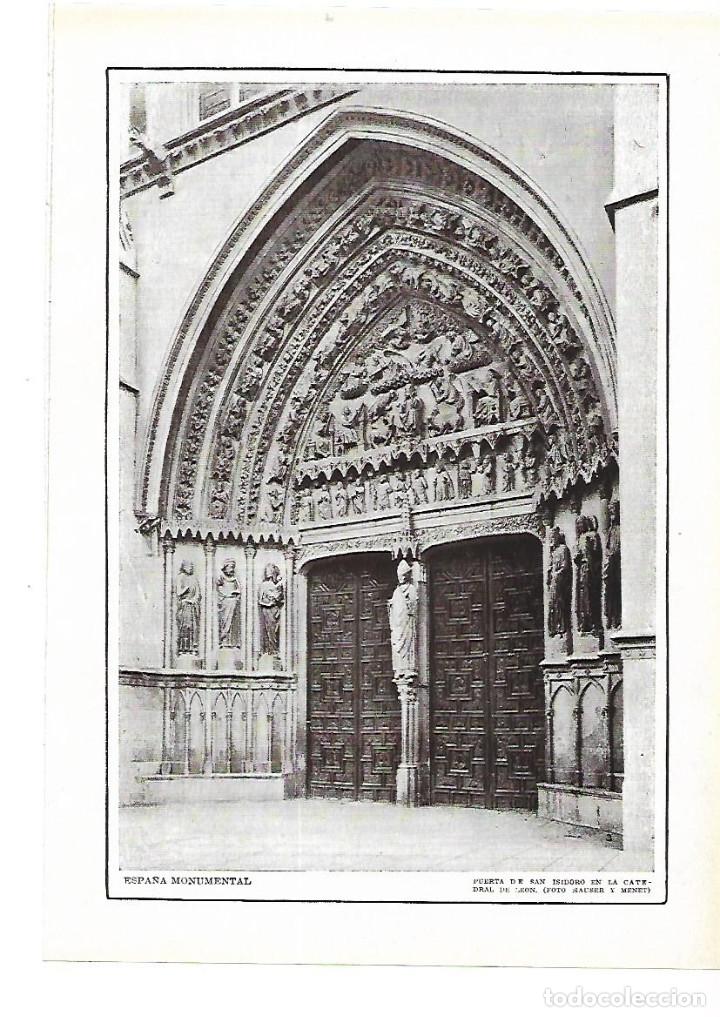 Collecting paper: A&Ntilde;O 1915 RECORTE PRENSA LAMINA FOTOGRAFIA HAUSER Y MENET CATEDRAL LEON PUERTA SAN ISIDORO