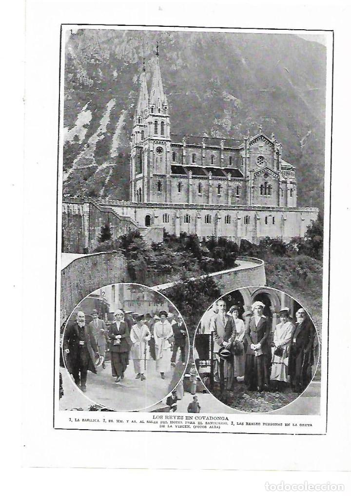 Collectionnisme: A&Ntilde;O 1915 RECORTE PRENSA VISITA REYES AL SANTUARIO BASILICA DE COVADONGA GRUTA VIRGEN