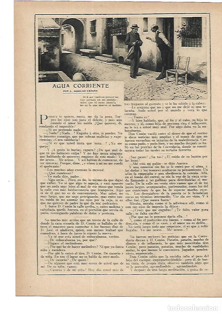Coleccionismo: A&Ntilde;O 1915 RECORTE PRENSA RELATO CORTO AGUA CORRIENTE POR AGUILAR CATENA DIBUJO MENDEZ BRINGA