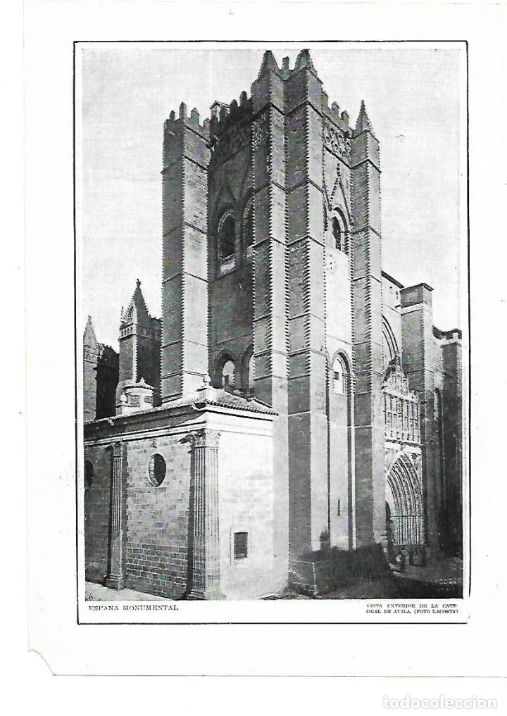 Collectionnisme: A&Ntilde;O 1915 RECORTE PRENSA LAMINA FOTOGRAFIA LACOSTE CATEDRAL DE AVILA VISTA EXTERIOR