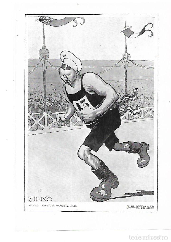 Colecionismo: A&Ntilde;O 1915 RECORTE PRENSA HUMOR DIBUJO CARICATURA SILENO ATLETISMO TRIUNFOS DEL CAMPEON RUSO