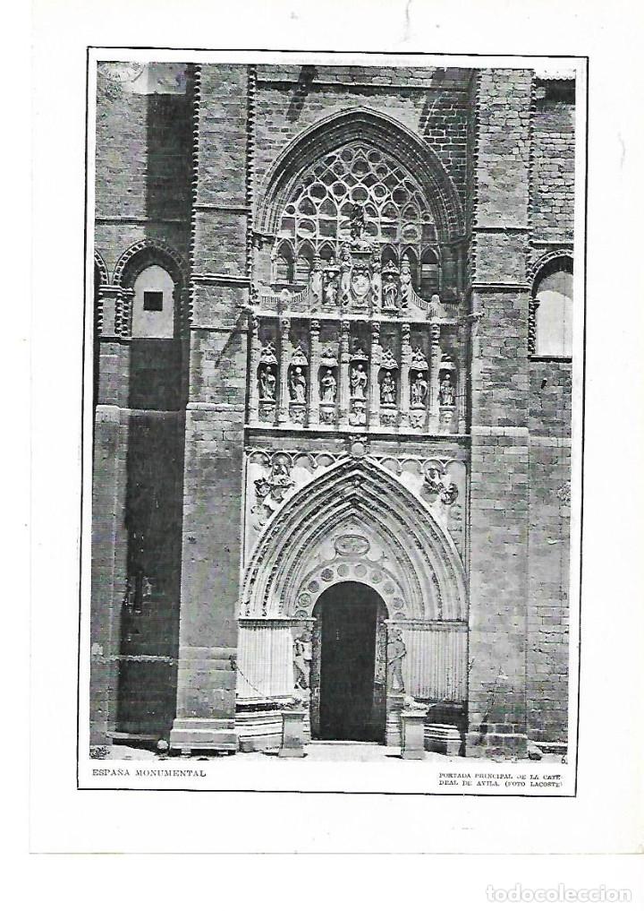 Collecting paper: A&Ntilde;O 1915 RECORTE PRENSA LAMINA FOTOGRAFIA LACOSTE CATEDRAL AVILA PORTADA PRINCIPAL