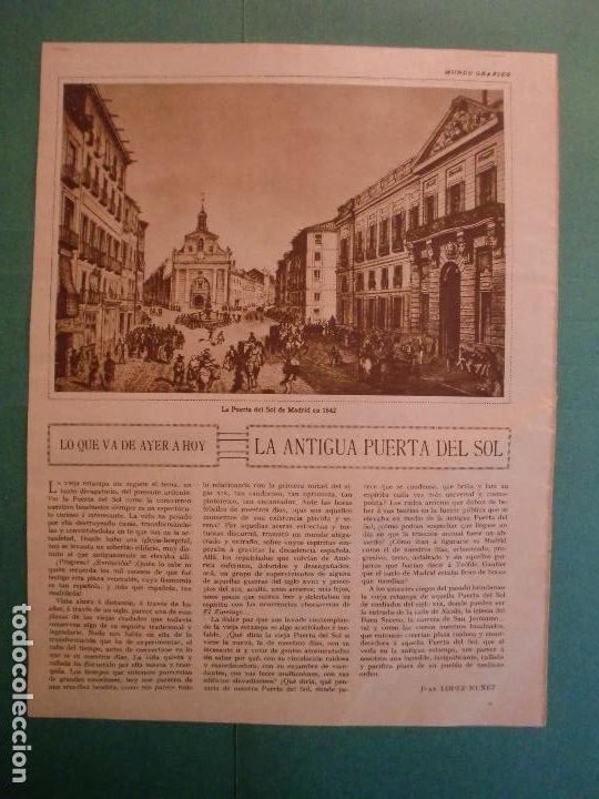 Coleccionismo: LA PUERTA DEL SOL DE MADRID EN 1842 - 5/3/1930