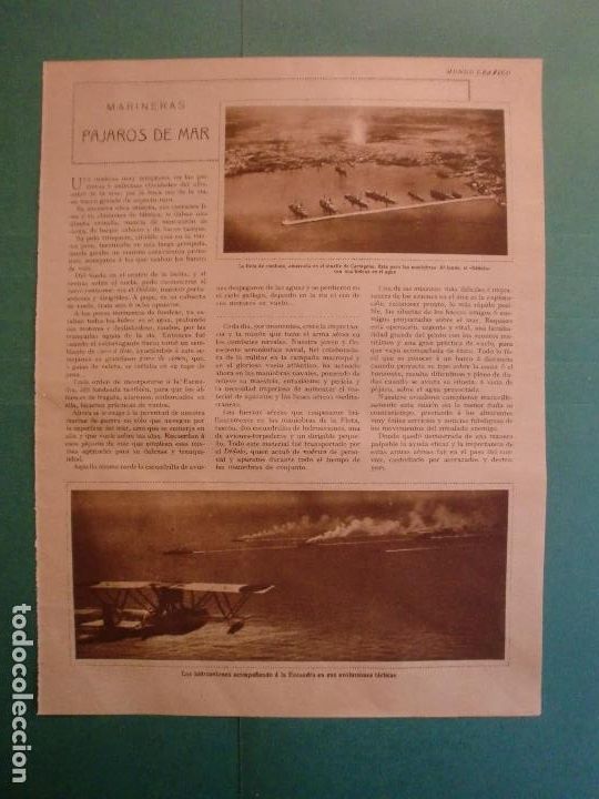 Coleccionismo: FLOTA DE COMBATE AMARRADA EN CARTAGENA EL DEDALO  HIDROS MANIOBRAS - 5/3/1930