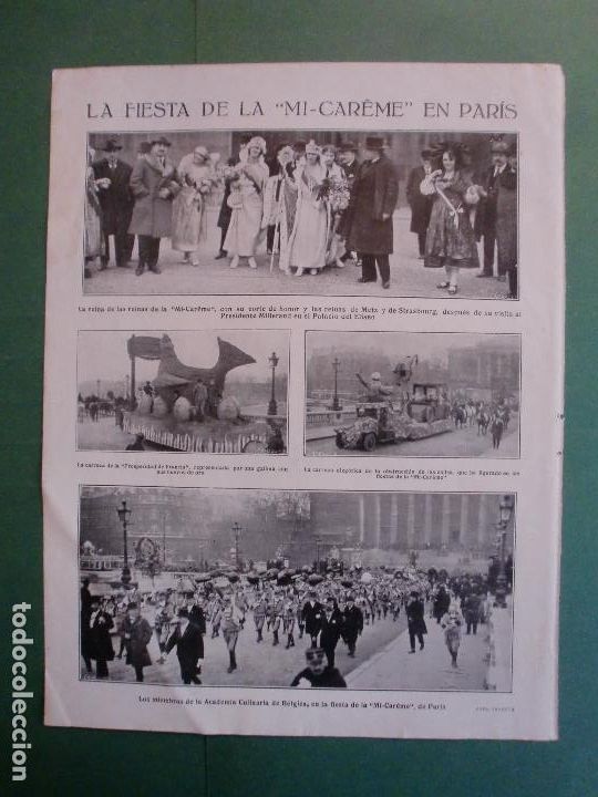 Collecting paper: LA FIESTA DE LA MI-CAR&Ecirc;ME EN PARIS CARROZAS - ENTIERRO DEL TENIENTE OJEDA - 5/4/1922