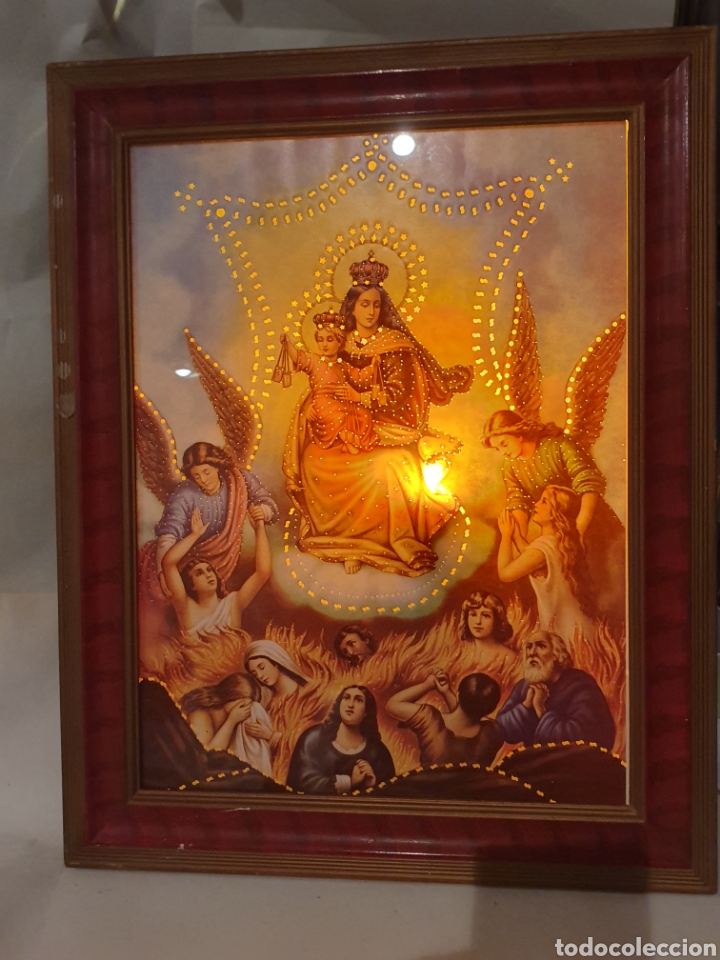 Collezionismo: CUADRO RELIGIOSO LUMINOSO. CON LUZ ELECTRICA. PURGATORIO. A&Ntilde;OS 50.