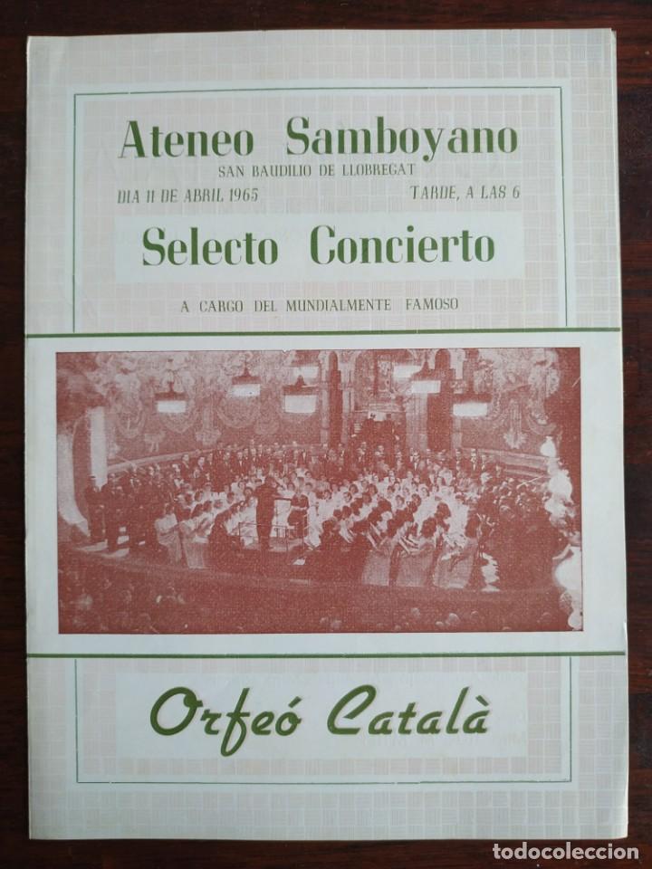 Coleccionismo: Selecto concierto del Orfeo Ctala 1965 en el Ateneu Santboi&agrave; de Sant Boi de Llobregat