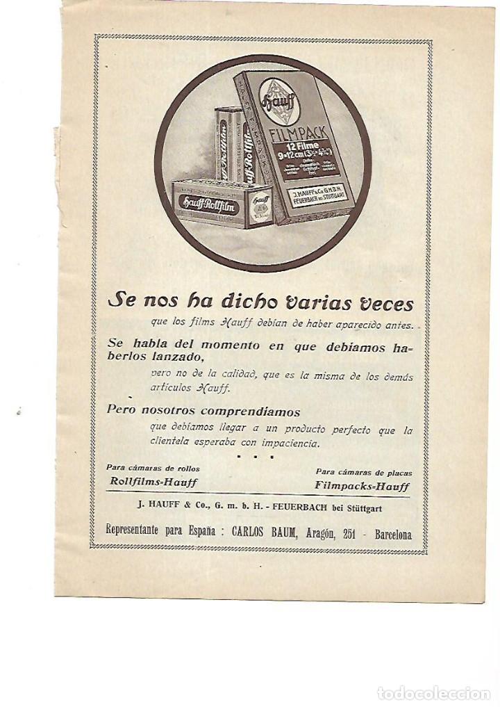 Coleccionismo: A&Ntilde;O 1929 PUBLICIDAD FOTOGRAFIA HAUFF ROLLFILMS FILPACKS PRODUCTOS FOTOGRAFICOS