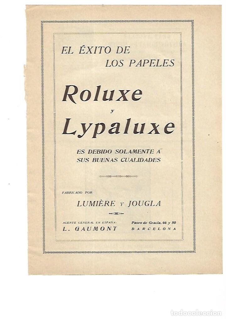 Collectionnisme: A&Ntilde;O 1929 PUBLICIDAD FOTOGRAFIA LUMIERE JOUGLA PAPEL ROLUXE LYPALUXE PRODUCTOS FOTOGRAFICOS