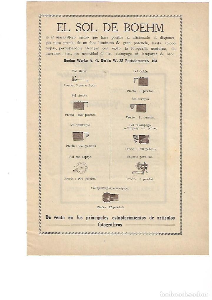 Collezionismo: A&Ntilde;O 1929 PUBLICIDAD FOTOGRAFIA EL SOL DE BOEHM WERKE FOTOS PRODUCTOS FOTOGRAFICOS
