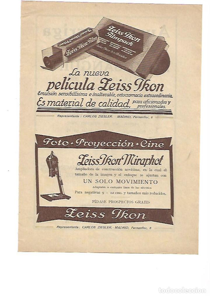 Collecting paper: A&Ntilde;O 1929 PUBLICIDAD FOTOGRAFIA ZEISS IKON FILM PELICULA FOTO PROYECCION CINE