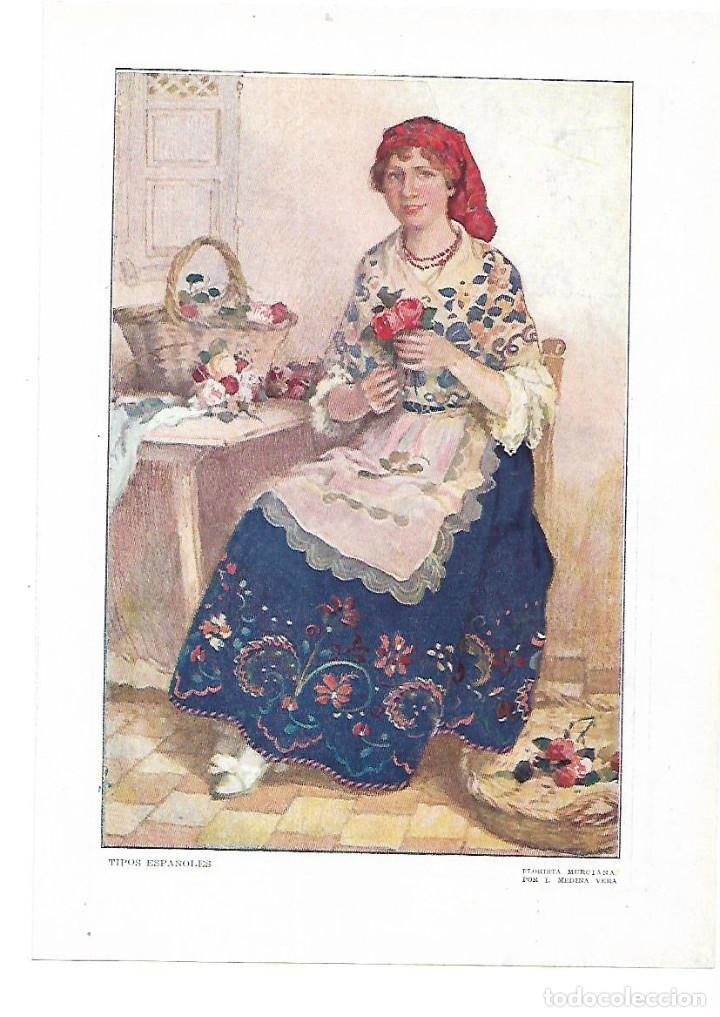 Collezionismo: A&Ntilde;O 1915 RECORTE PRENSA PINTURA LAMINA TIPOS ESPA&Ntilde;OLES MURCIA FLORISTA MURCIANA MEDINA VERA