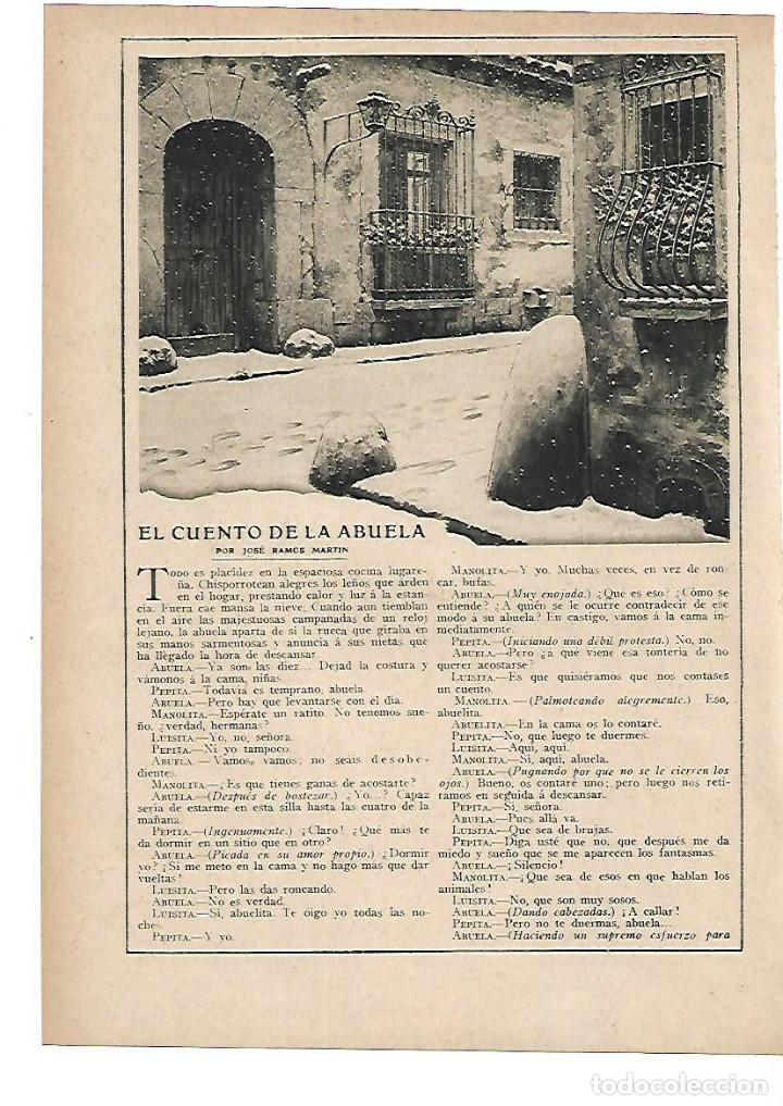 Collezionismo: A&Ntilde;O 1915 RECORTE PRENSA RELATO CORTO EL CUENTO DE LA ABUELA  JOSE RAMOS MARTIN DIBUJO MENDEZ BRINGA