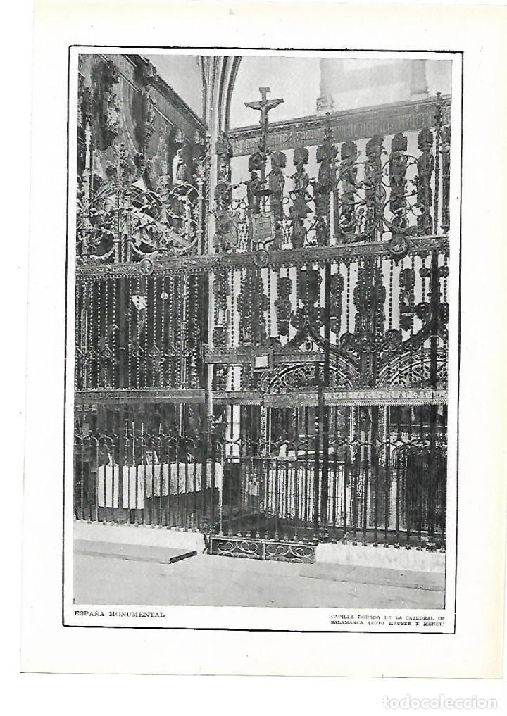 Collezionismo: A&Ntilde;O 1915 RECORTE PRENSA LAMINA FOTOGRAFIA HAUSER Y MENET CATEDRAL SALAMANCA CAPILLA DORADA