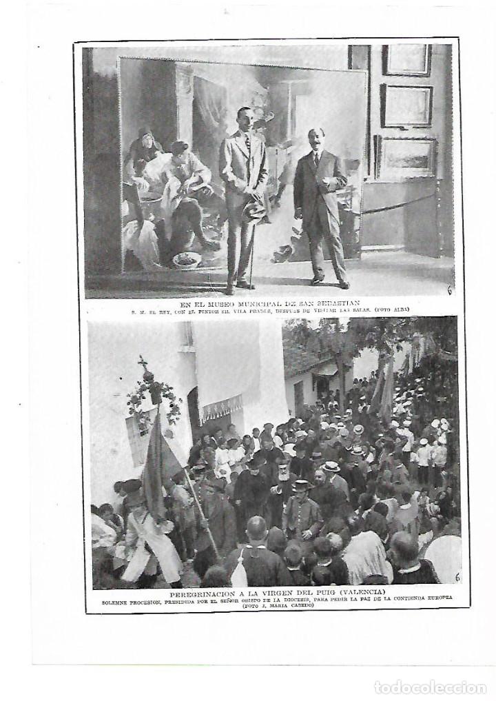 Coleccionismo: A&Ntilde;O 1915 RECORTE PRENSA PINTURA REY ALFONSO XIII PINTOR VILA PRADES MUSEO MUNICIPAL SAN SEBASTIAN