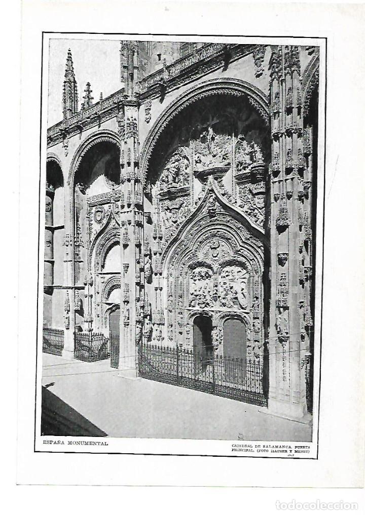 Collectionnisme: A&Ntilde;O 1915 RECORTE PRENSA LAMINA FOTOGRAFIA HAUSER Y MENET CATEDRAL SALAMANCA PUERTA PRINCIPAL