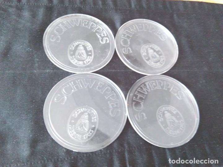 Coleccionismo: 4 POSAVASOS TRANSPARENTES SCHWEPPES - Foto 2