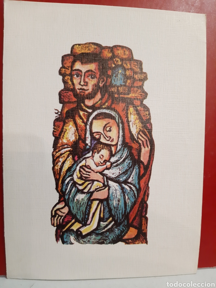 Collezionismo: 1971 felicitaci&oacute;n Editorial Zarate Milto 18.113 Sagrada Familia pintado boca Original Scriker
