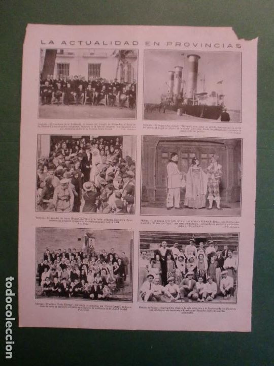 Coleccionismo: MEDINA DEL POMAR - T&Aacute;RREGA - ALICANTE BUQUE BARBARA - GRANADA - VALENCIA - MALAGA - 3/11/1926