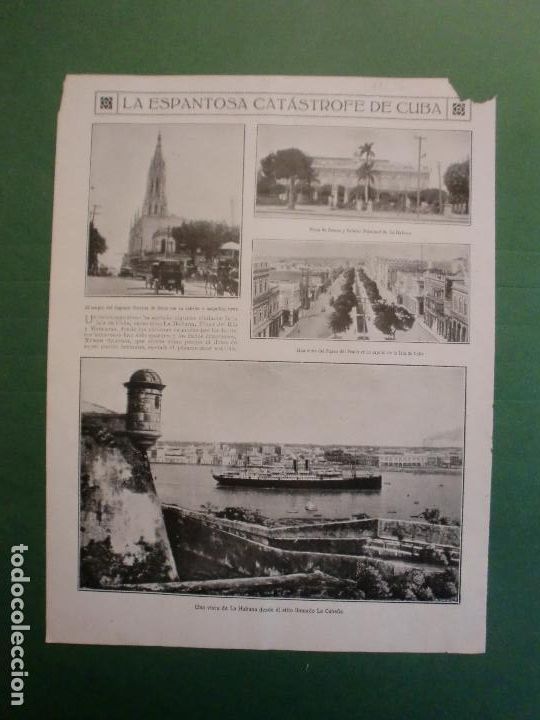 Collecting paper: LA CATASTROFE DE CUBA - JAB&Oacute;N HENO DE PRAVIA DE PERFUMERIA GAL - 3/11/1926