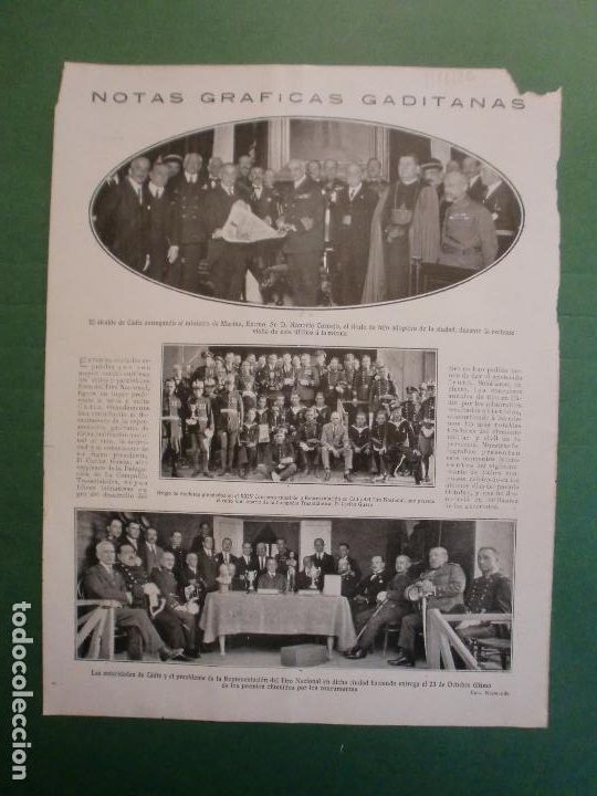 Collecting paper: NOTAS GRAFICAS DE C&Aacute;DIZ  ALCALDE GRUPO DE TIRADORES 3/11/1926