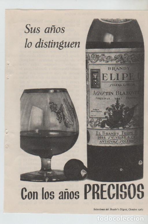 Coleccionismo: ANUNCIO PUBLICIDAD BEBIDAS BRANDY FELIPE II