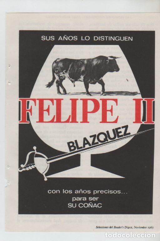 Coleccionismo: ANUNCIO PUBLICIDAD BEBIDAS BRANDY FELIPE II