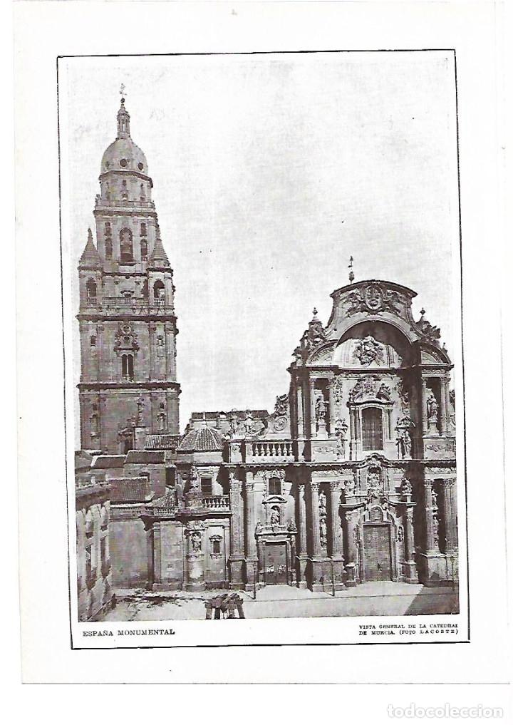 Collectionnisme: A&Ntilde;O 1915 RECORTE PRENSA LAMINA FOTOGRAFIA LACOSTE CATEDRAL DE MURCIA VISTA EXTERIOR