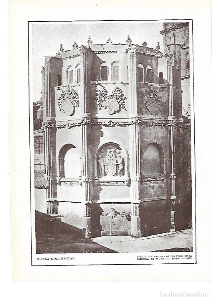 Collezionismo: A&Ntilde;O 1915 RECORTE PRENSA LAMINA FOTOGRAFIA LACOSTE CATEDRAL DE MURCIA CAPILLA MARQUES DE LOS VELEZ