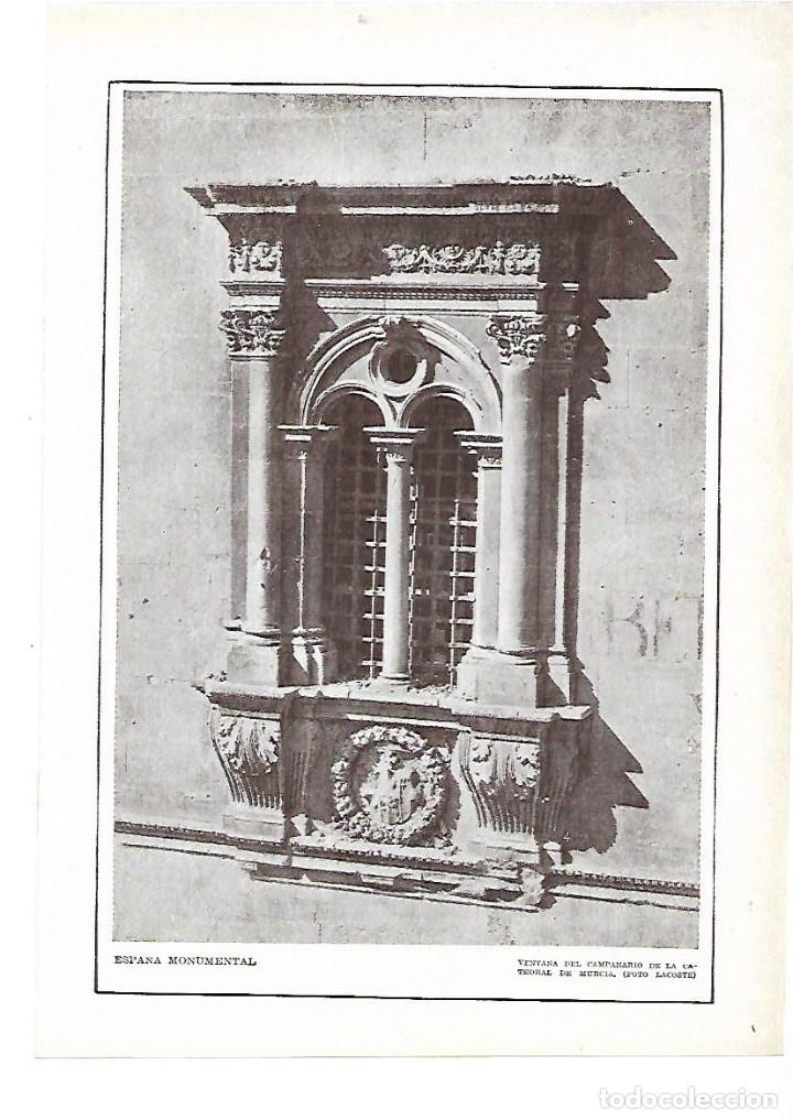 Collectionnisme: A&Ntilde;O 1915 RECORTE PRENSA LAMINA FOTOGRAFIA LACOSTE CATEDRAL DE MURCIA VENTANA DEL CAMPANARIO