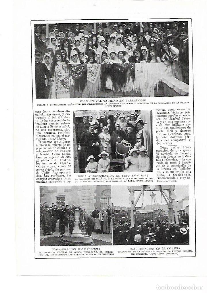 Collezionismo: A&Ntilde;O 1915 RECORTE PRENSA PALENCIA INAUGURACION FUENTES PUBLICAS EN BALTANAS
