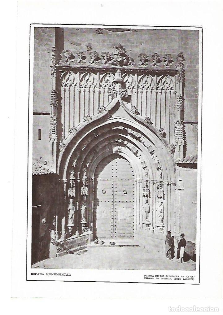 Colecionismo: A&Ntilde;O 1915 RECORTE PRENSA LAMINA FOTOGRAFIA LACOSTE CATEDRAL DE MURCIA PUERTA DE LOS APOSTOLES