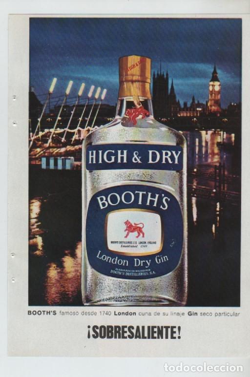Coleccionismo: ANUNCIO PUBLICIDAD BEBIDAS GINEBRA BOOTHS-MANTAS PADUANA