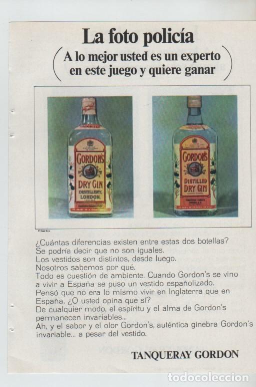 Coleccionismo: ANUNCIO PUBLICIDAD BEBIDAS GINEBRA GORDON