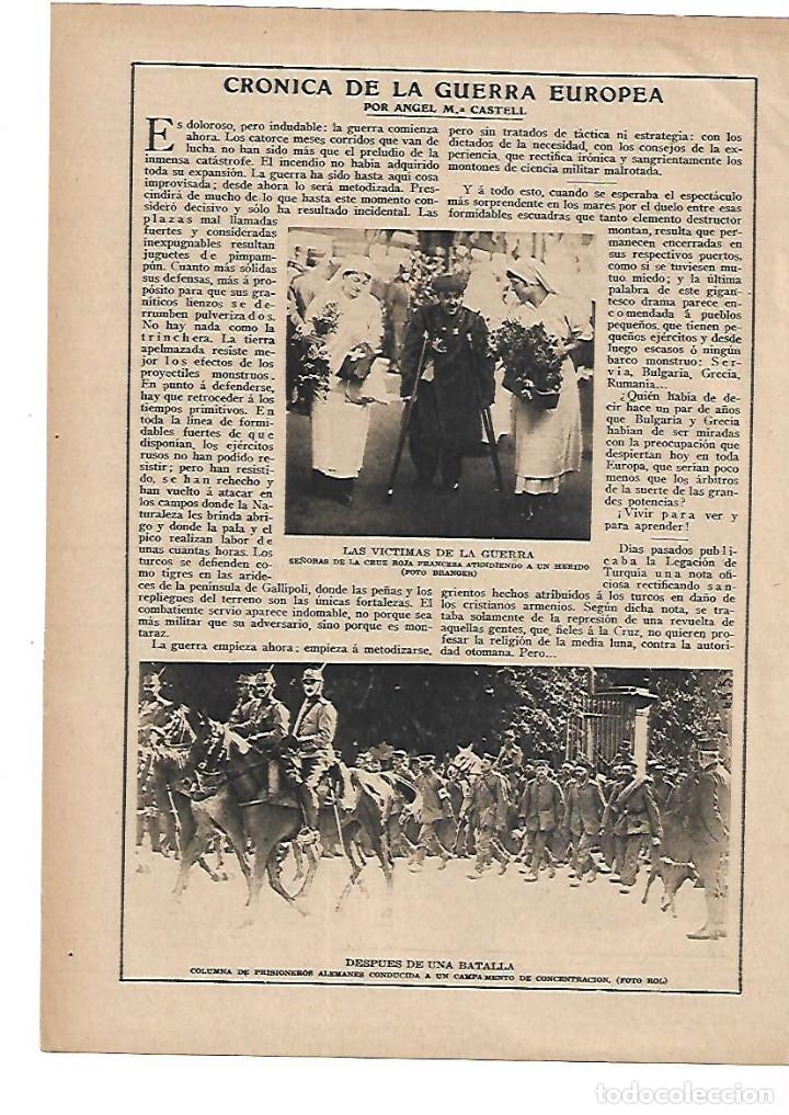 Collezionismo: A&Ntilde;O 1915 RECORTE PRENSA CRONICA GUERRA EUROPEA BALCANES ALEMANIA EJERCITO TURCO HERIDOS