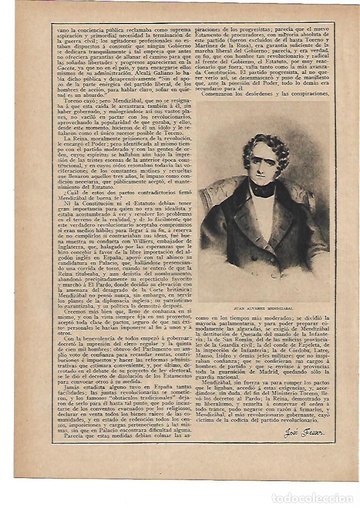 Sammelleidenschaft Papier: A&Ntilde;O 1915 RECORTE PRENSA MENDIZABAL ESTADISTA ESPA&Ntilde;OL DEL SIGLO XIX