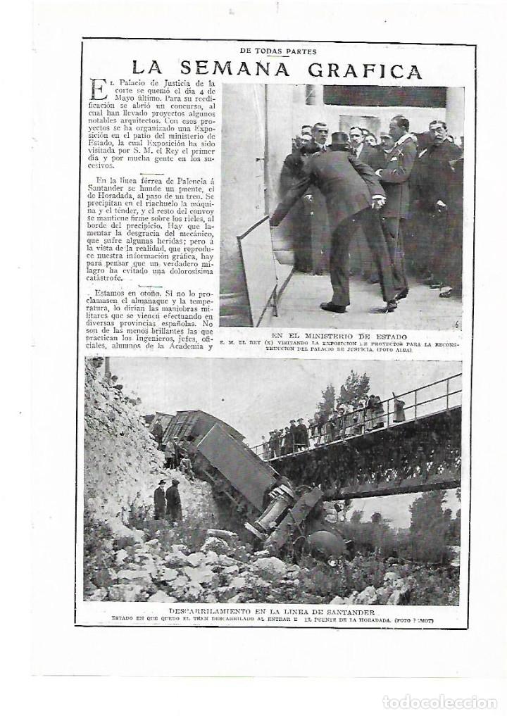 Collezionismo: A&Ntilde;O 1915 RECORTE PRENSA PUENTE DE LA HORADADA DESCARRILAMIENTO TREN LINIA SANTANDER FERROCARRIL