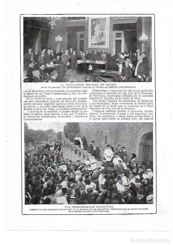 Colecionismo: A&Ntilde;O 1915 RECORTE PRENSA VALENCIA PEREGRINACION PROCESION SANTUARIO SAN JOSE DE LA MONTA&Ntilde;A