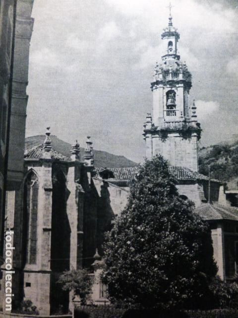 Coleccionismo: VALMASEDA VIZCAYA IGLESIA ANTIGUA LAMINA A&Ntilde;OS 50