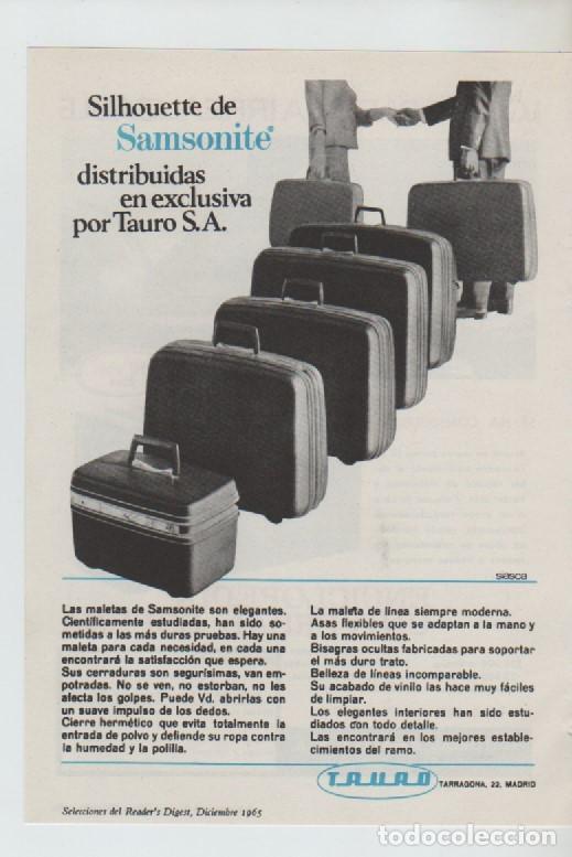 Coleccionismo: ANUNCIO PUBLICIDAD MALETAS SAMSONITE-ENCICLOPEDIA SOPENA