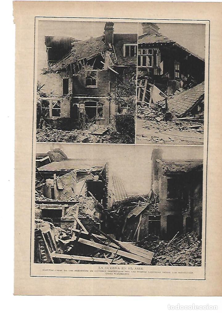 Colecionismo: A&Ntilde;O 1915 RECORTE PRENSA GUERRA EUROPEA DESTROZOS DE CASAS AVIACION EN EL ARRABAL DE LONDRES