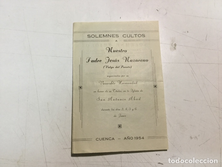 Coleccionismo: Semana Santa cuenca 1954 nuestro padre Jes&uacute;s Nazareno