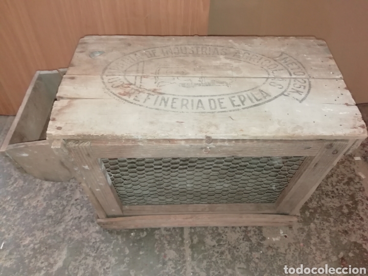 Coleccionismo: Antigua jaula de madera, refiner&iacute;a de epila, Zaragoza