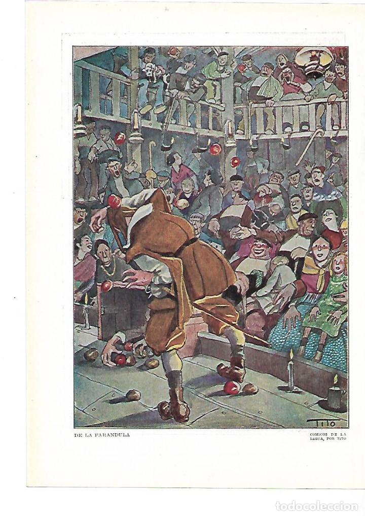Sammelleidenschaft Papier: A&Ntilde;O 1915 RECORTE PRENSA PINTURA LAMINA DIBUJO FARANDULA COMICOS DE LA LEGUA CARICATURA TITO